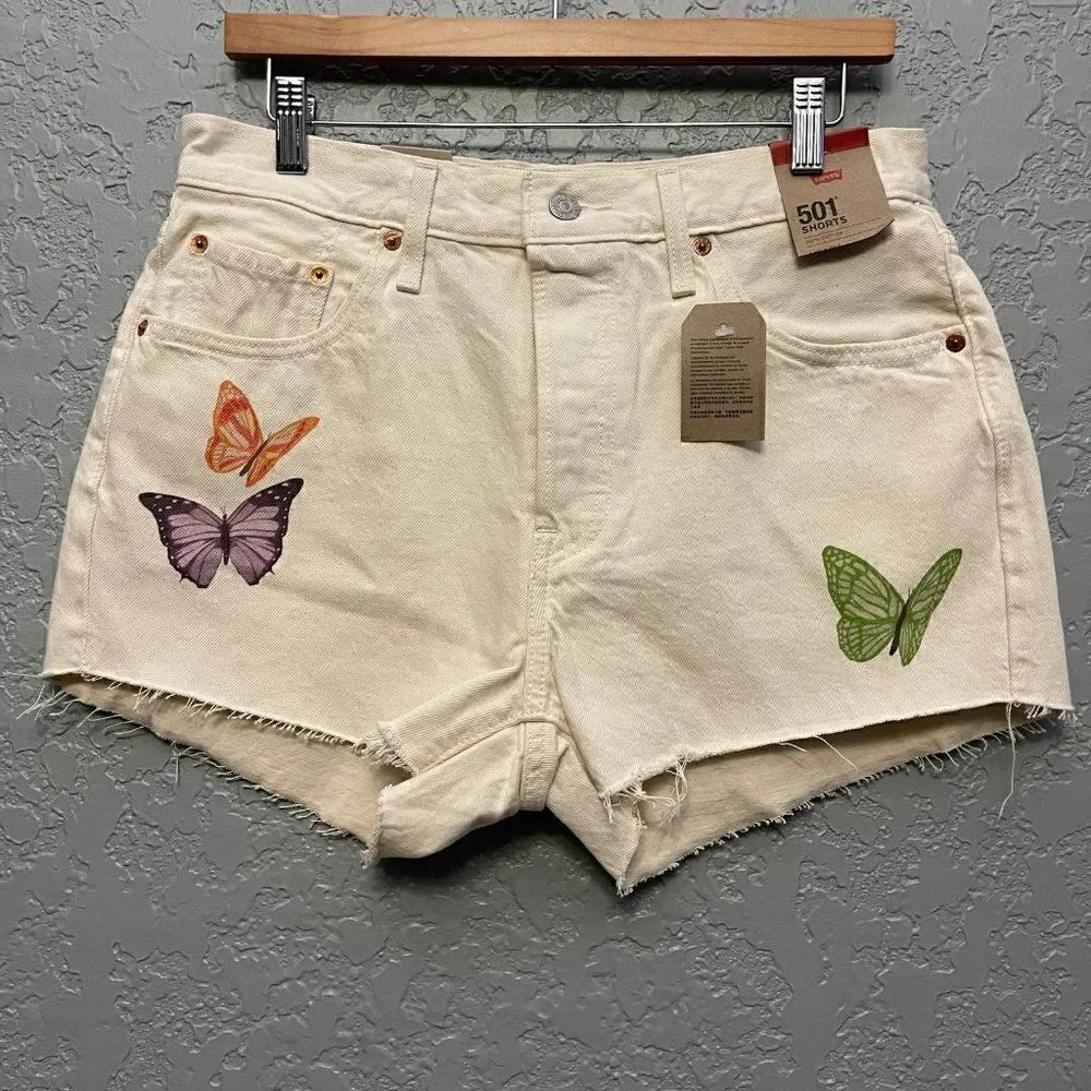 Levi’s 501 Light Stonewash Butterfly Shorts